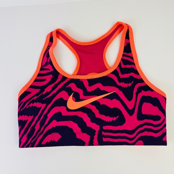 SOLD Nike Pink Orange Zebra Print Reversible Sports Bra Women's Size Small READ - Picture 1 of 9